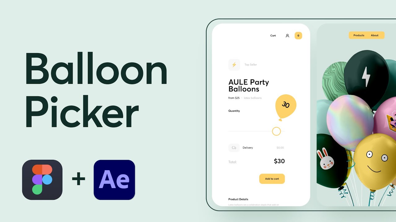 Ordering Balloon Bouquets UI Design and Animation YouTube Video